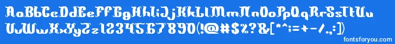 King Will Be King-Schriftart – Weiße Schriften auf blauem Hintergrund