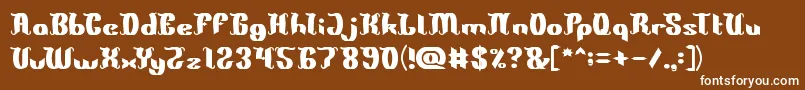 King Will Be King-Schriftart – Weiße Schriften auf braunem Hintergrund