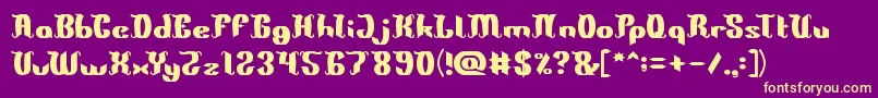 King Will Be King-Schriftart – Gelbe Schriften auf violettem Hintergrund