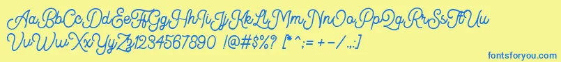 Kingbirds DEMO Font – Blue Fonts on Yellow Background