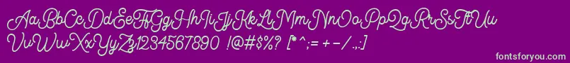 Kingbirds DEMO Font – Green Fonts on Purple Background