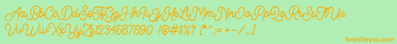 Kingbirds DEMO Font – Orange Fonts on Green Background