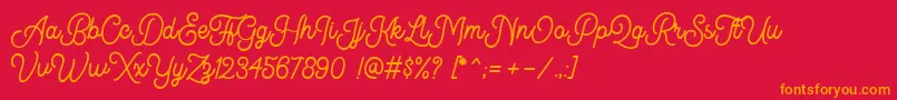 Kingbirds DEMO Font – Orange Fonts on Red Background