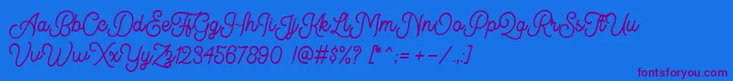 Kingbirds DEMO Font – Purple Fonts on Blue Background