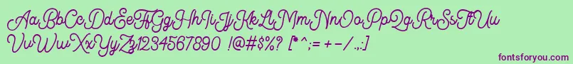Kingbirds DEMO Font – Purple Fonts on Green Background