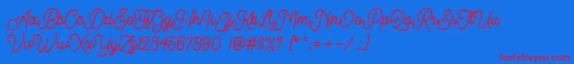 Kingbirds DEMO Font – Red Fonts on Blue Background