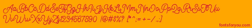Kingbirds DEMO Font – Red Fonts on Orange Background