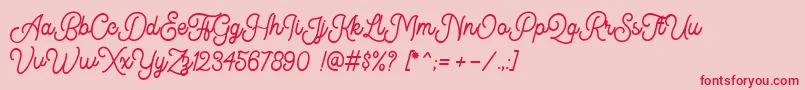 Kingbirds DEMO Font – Red Fonts on Pink Background