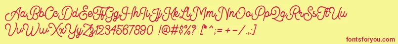 Kingbirds DEMO Font – Red Fonts on Yellow Background