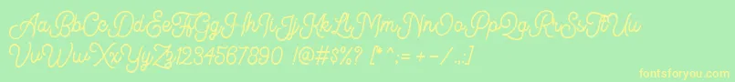 Kingbirds DEMO Font – Yellow Fonts on Green Background