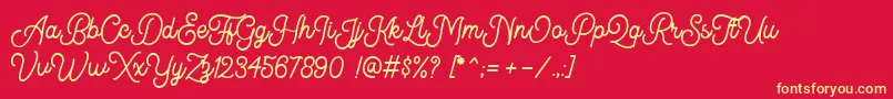Kingbirds DEMO Font – Yellow Fonts on Red Background