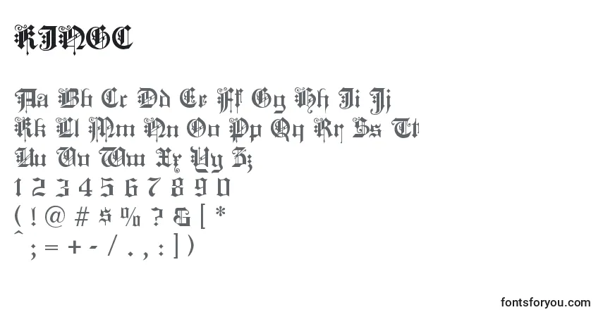 Czcionka KINGC    (131678) – alfabet, cyfry, specjalne znaki