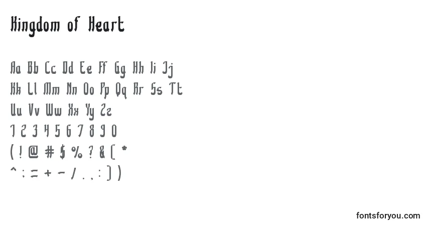 Czcionka Kingdom of Heart – alfabet, cyfry, specjalne znaki