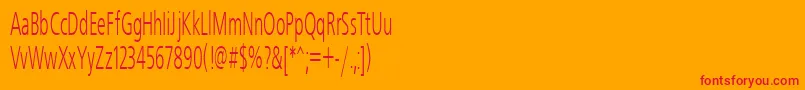 Freeset50n-Schriftart – Rote Schriften auf orangefarbenem Hintergrund