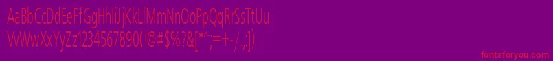 Freeset50n-Schriftart – Rote Schriften auf violettem Hintergrund