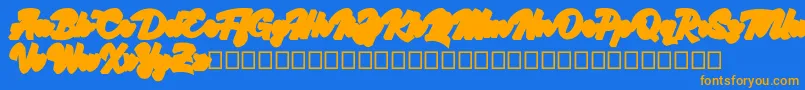 Kingfisher Extruded Font – Orange Fonts on Blue Background