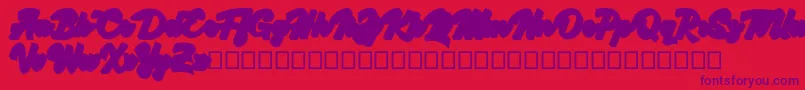 Kingfisher Extruded-Schriftart – Violette Schriften auf rotem Hintergrund