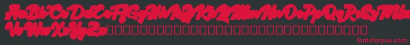 Kingfisher Extruded Font – Red Fonts on Black Background