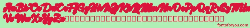 Kingfisher Extruded Font – Red Fonts on Green Background