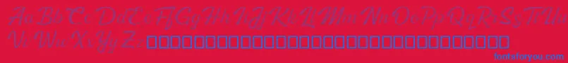 Kingfisher Full Engraved Font – Blue Fonts on Red Background