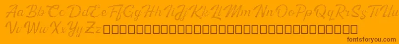 Kingfisher Full Engraved Font – Brown Fonts on Orange Background