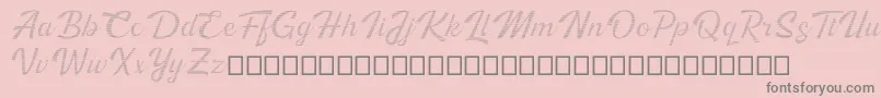 Kingfisher Full Engraved Font – Gray Fonts on Pink Background