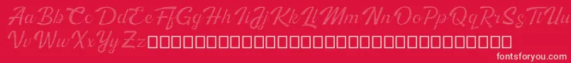 Kingfisher Full Engraved Font – Pink Fonts on Red Background