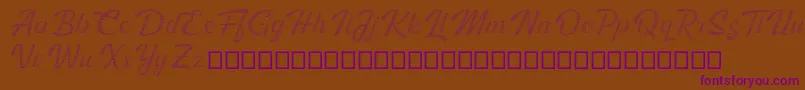 Kingfisher Full Engraved Font – Purple Fonts on Brown Background