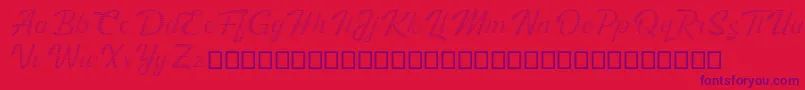 Kingfisher Full Engraved Font – Purple Fonts on Red Background