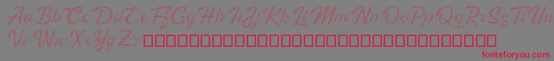 Kingfisher Full Engraved Font – Red Fonts on Gray Background