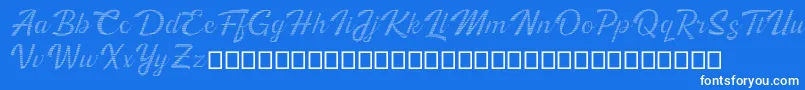 Kingfisher Full Engraved Font – White Fonts on Blue Background