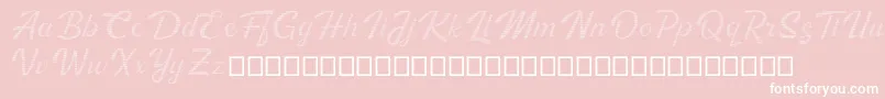 Kingfisher Full Engraved-Schriftart – Weiße Schriften auf rosa Hintergrund