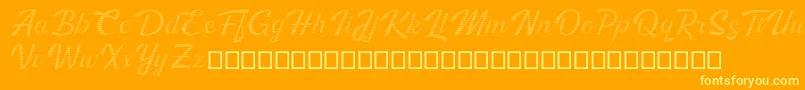 Kingfisher Full Engraved Font – Yellow Fonts on Orange Background