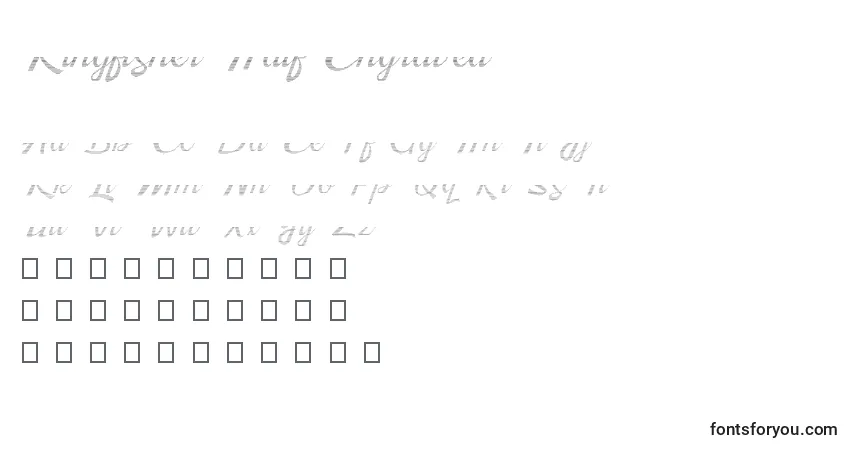 Шрифт Kingfisher Half Engraved – алфавит, цифры, специальные символы