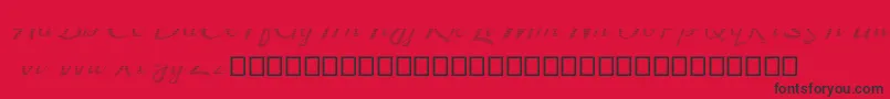 フォントKingfisher Half Engraved – 赤い背景に黒い文字