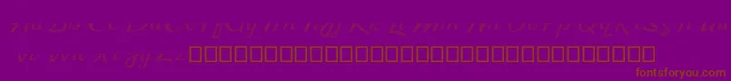 Kingfisher Half Engraved-Schriftart – Braune Schriften auf violettem Hintergrund