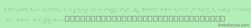 Kingfisher Half Engraved-Schriftart – Graue Schriften auf grünem Hintergrund