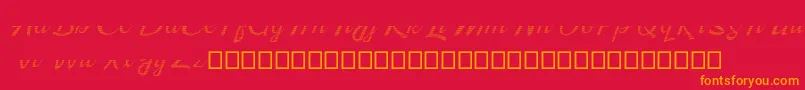 Kingfisher Half Engraved Font – Orange Fonts on Red Background