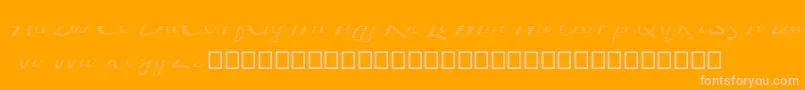 Kingfisher Half Engraved-Schriftart – Rosa Schriften auf orangefarbenem Hintergrund