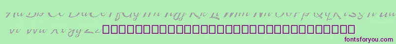 Kingfisher Half Engraved Font – Purple Fonts on Green Background