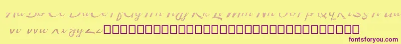 Kingfisher Half Engraved Font – Purple Fonts on Yellow Background