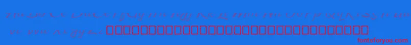 Kingfisher Half Engraved Font – Red Fonts on Blue Background