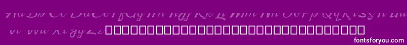 フォントKingfisher Half Engraved – 紫の背景に白い文字