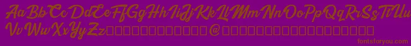 fuente Kingfisher – Fuentes Marrones Sobre Fondo Morado