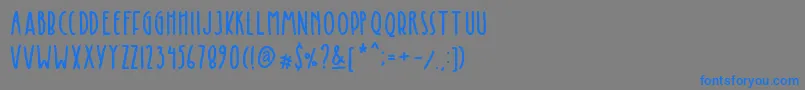 フォントKinglet Cute – 灰色の背景に青い文字