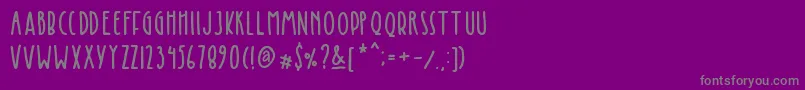 Kinglet Cute-Schriftart – Graue Schriften auf violettem Hintergrund