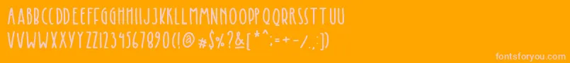 Fonte Kinglet Cute – fontes rosa em um fundo laranja