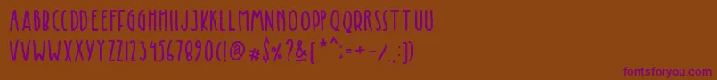 Kinglet Cute Font – Purple Fonts on Brown Background