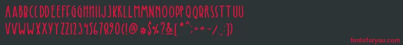 Kinglet Cute Font – Red Fonts on Black Background