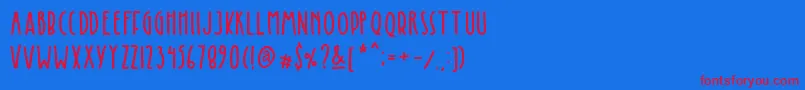 フォントKinglet Cute – 赤い文字の青い背景